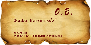 Ocsko Bereniké névjegykártya